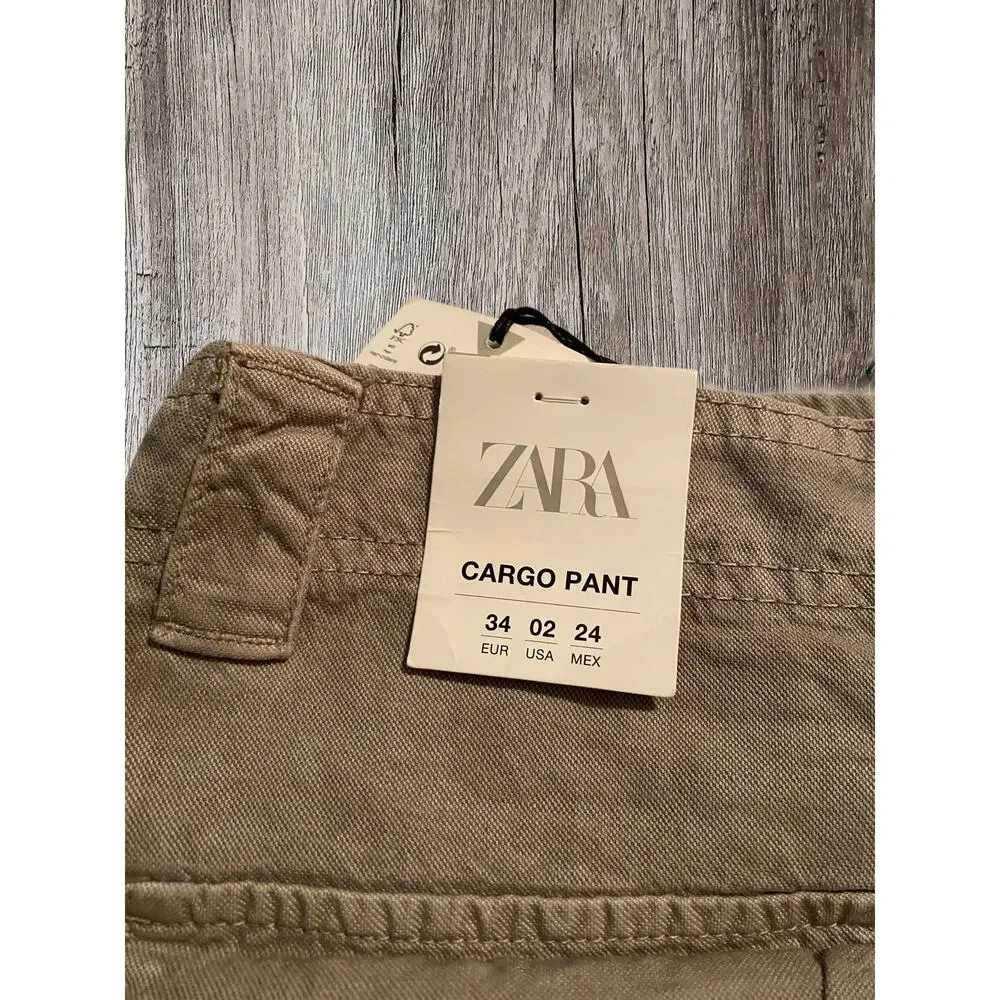 Zara cargo linen blend‎ women’s pants